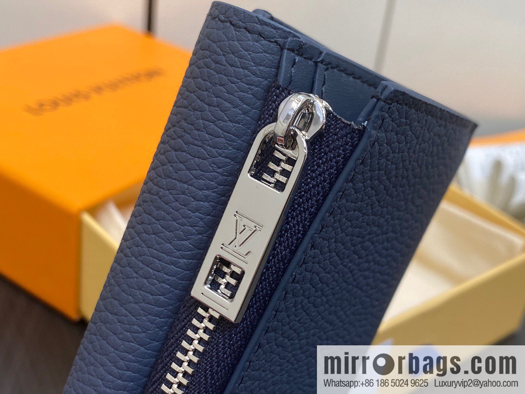 [Boutique‑grade] M82410 dark blue, full leather wallet series M81740 SLENDER PILOT wallet