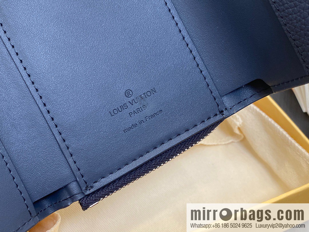 [Boutique‑grade] M82410 dark blue, full leather wallet series M81740 SLENDER PILOT wallet