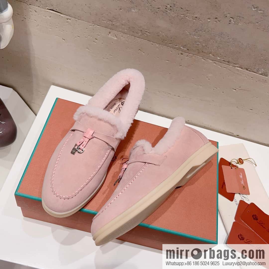 🐰🐰Loro Pian * Classic popular LP top version, British tassel flat-bottomed fluffy loafers