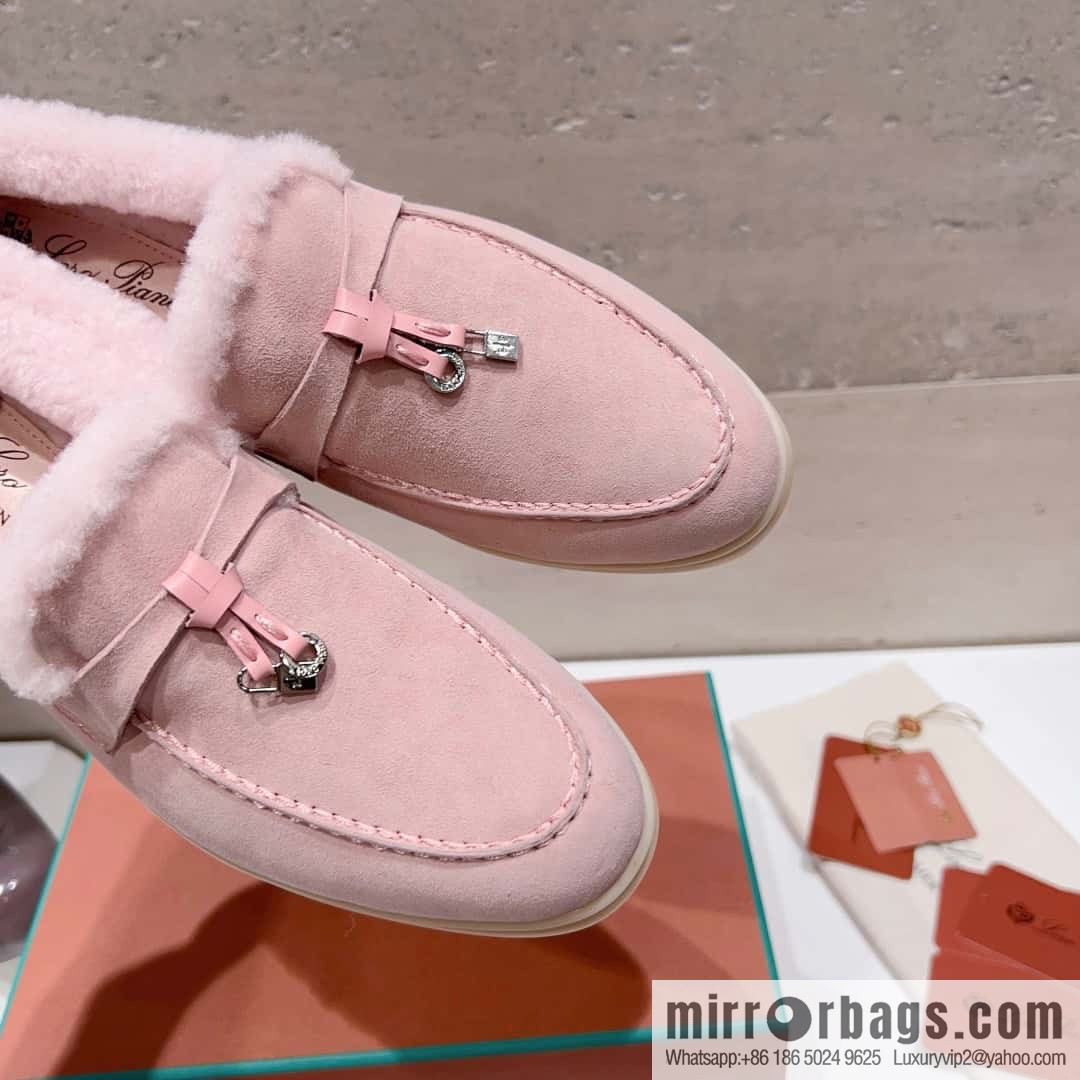 🐰🐰Loro Pian * Classic popular LP top version, British tassel flat-bottomed fluffy loafers