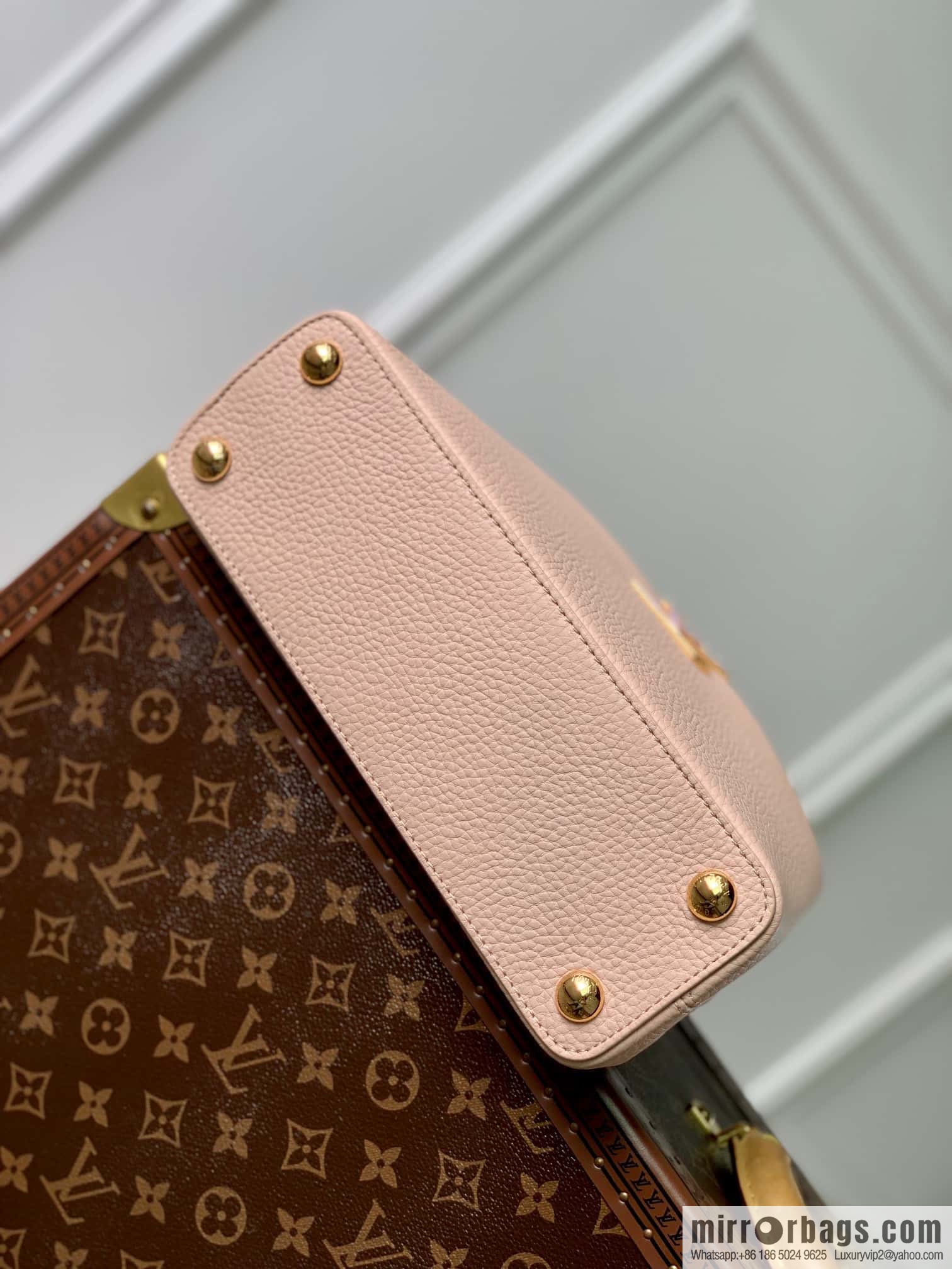 M21689 green with white M22055 CAPUCINES medium handbag