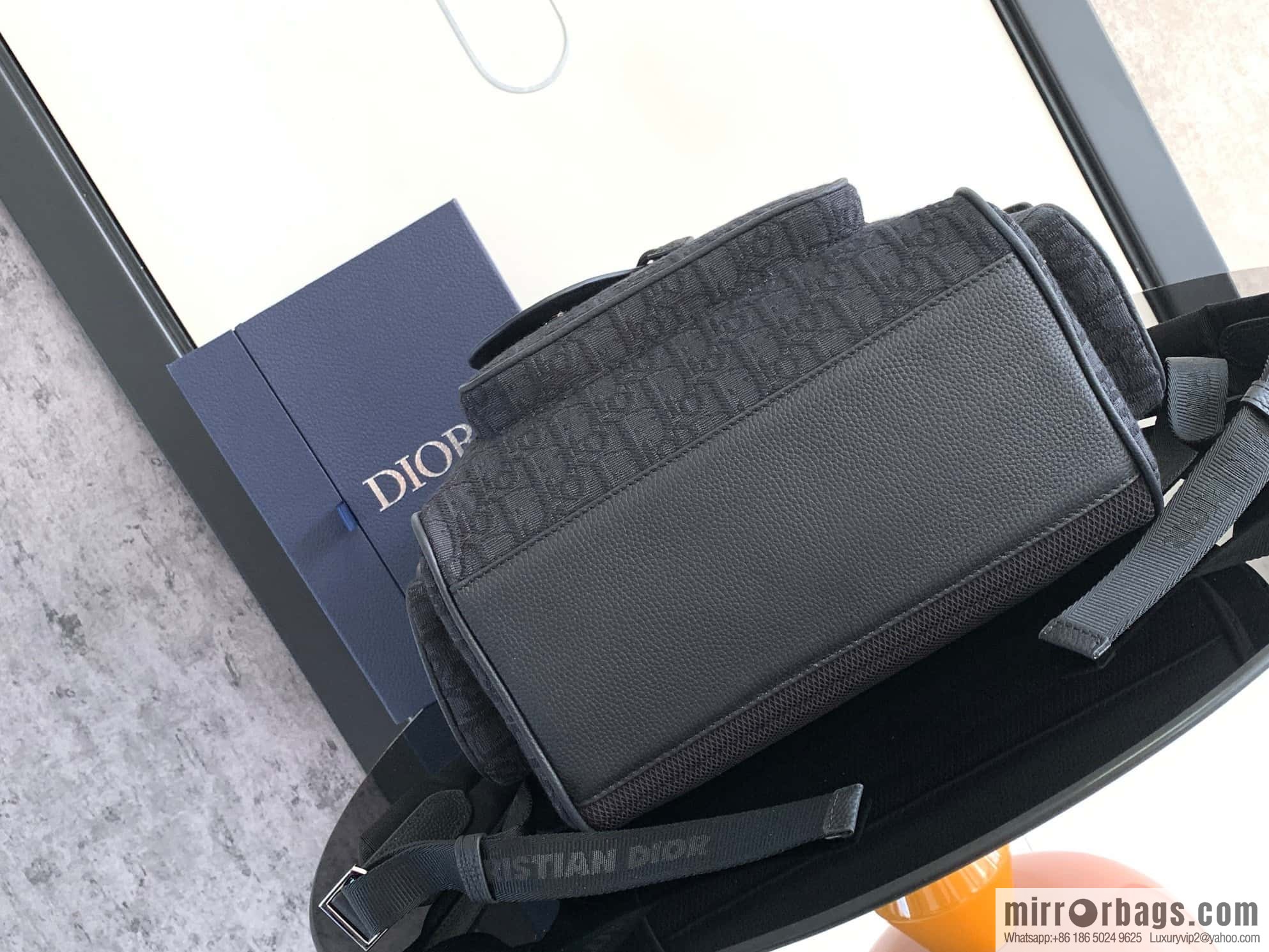 DIOR Oblique printed saddle backpack