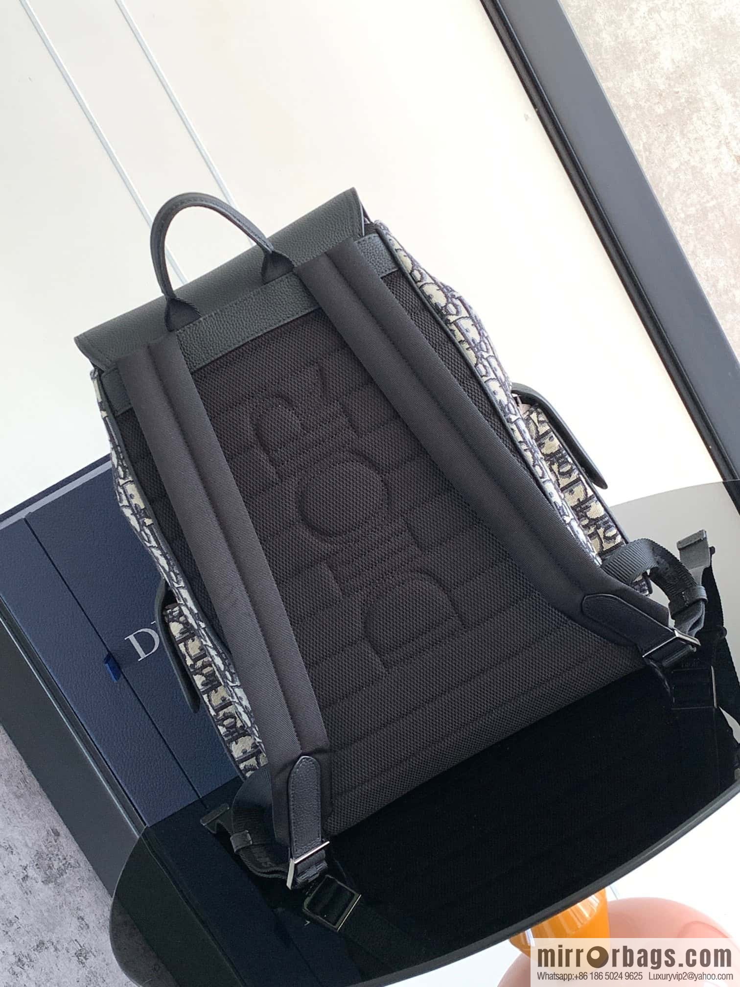 DIOR Oblique printed saddle backpack