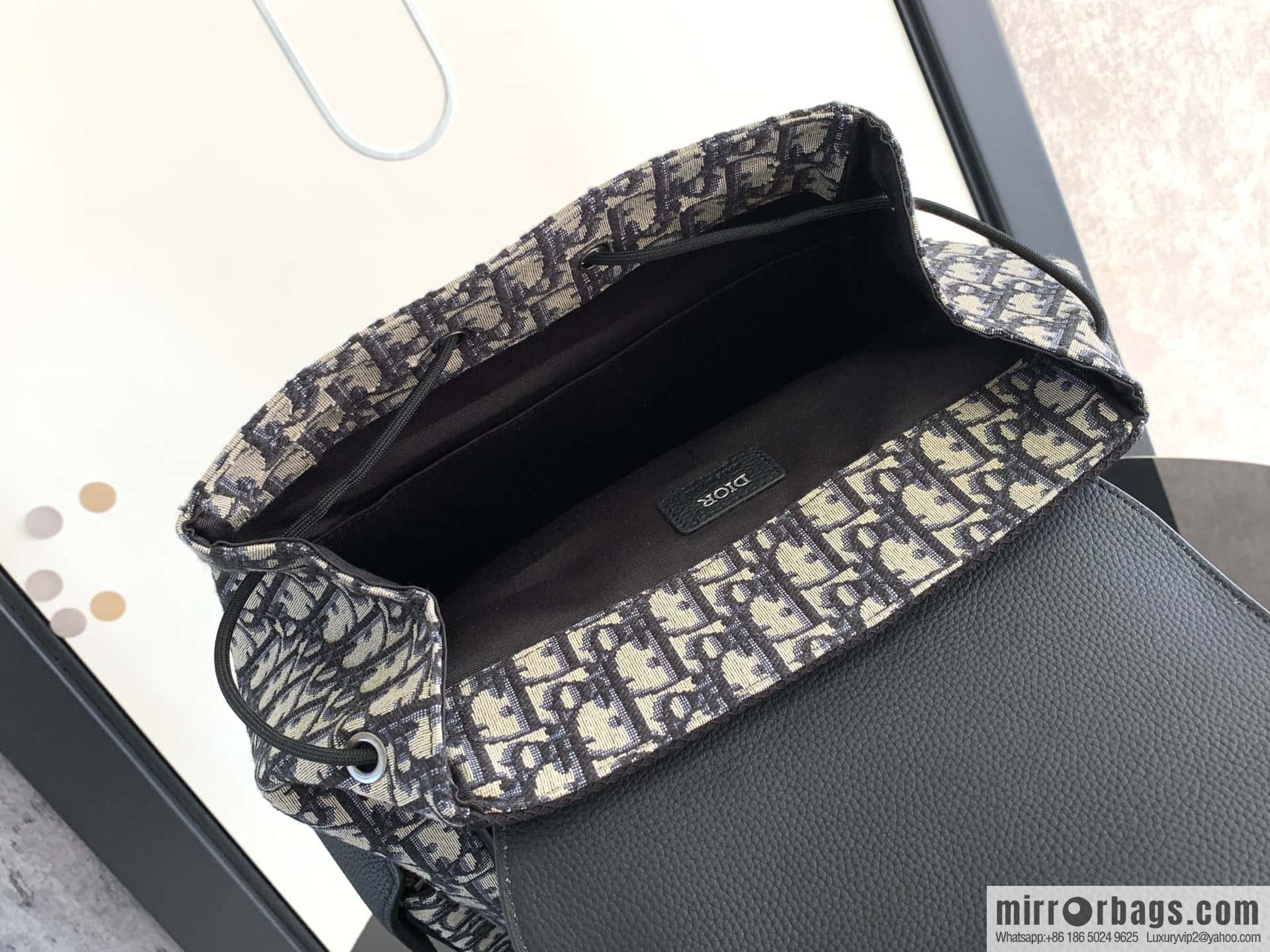 DIOR Oblique printed saddle backpack