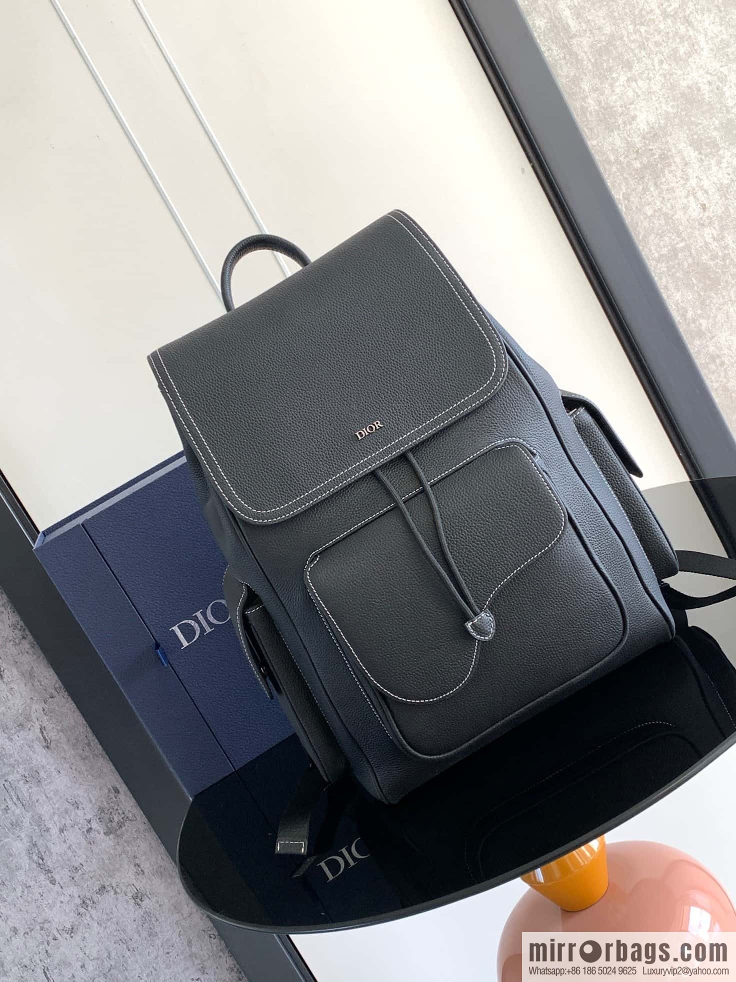 DIOR Oblique printed saddle backpack