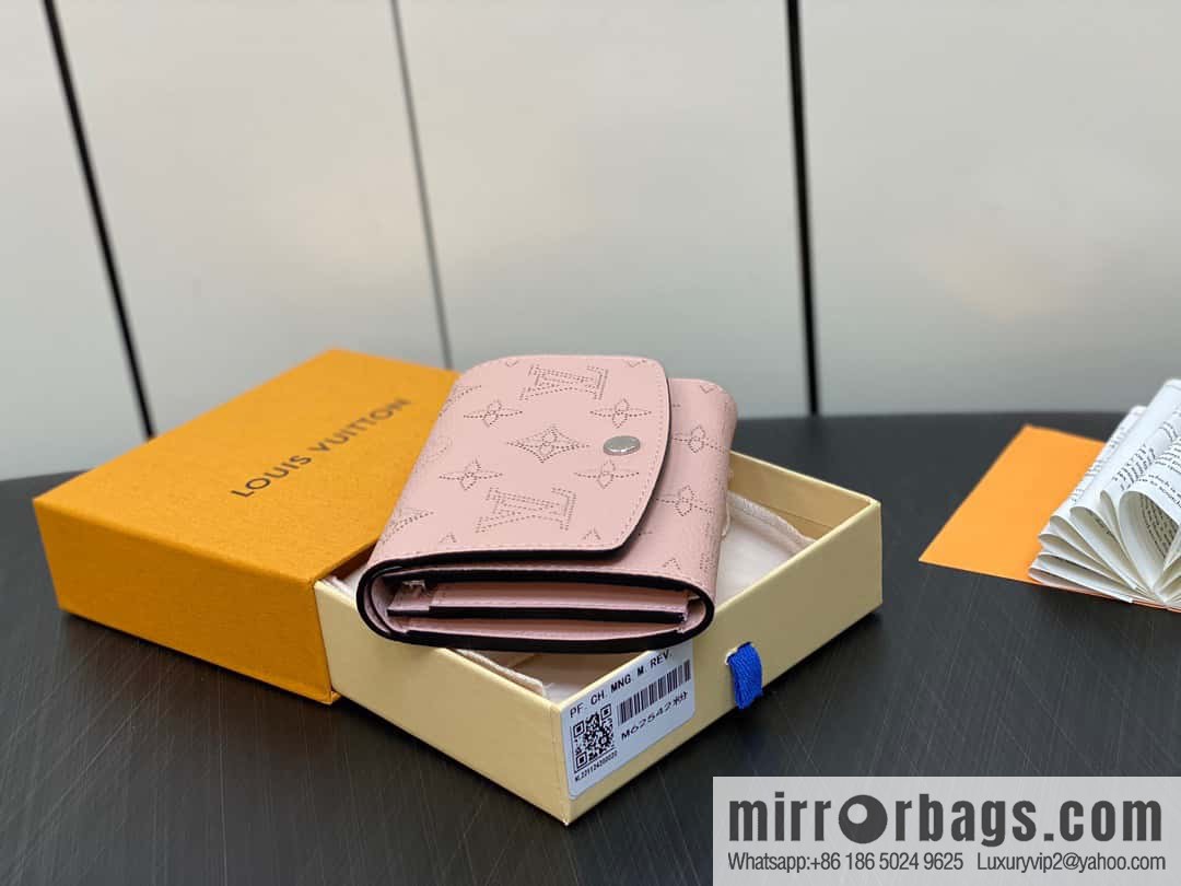 [Premium‑quality] M62542 pink full leather flip wallet series IRIS COMPACT wallet
