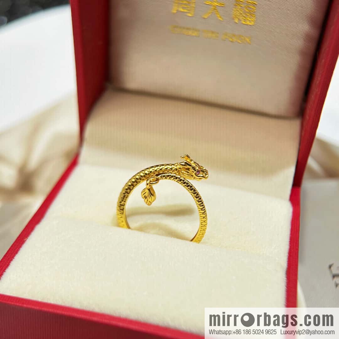 ☀️Chow Tai Fook Dragon Year series Xiaohongshu grass Internet celebrity wind Shenlong wagging tail ring ☀️