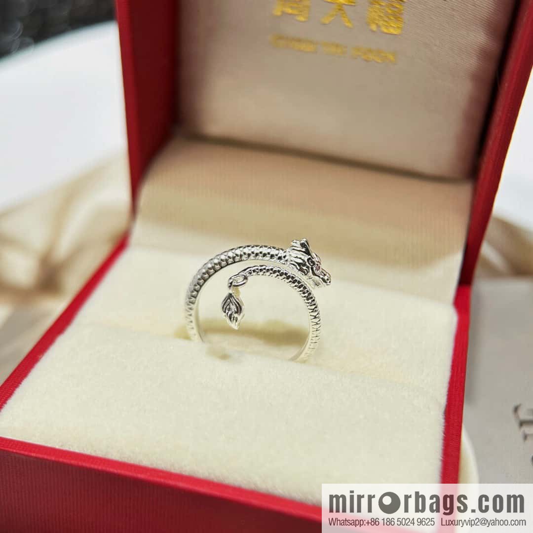 ☀️Chow Tai Fook Dragon Year series Xiaohongshu grass Internet celebrity wind Shenlong wagging tail ring ☀️