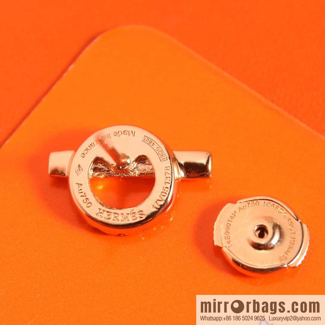 New, Hermès HERMES full diamond OT stud earrings, necklaces.