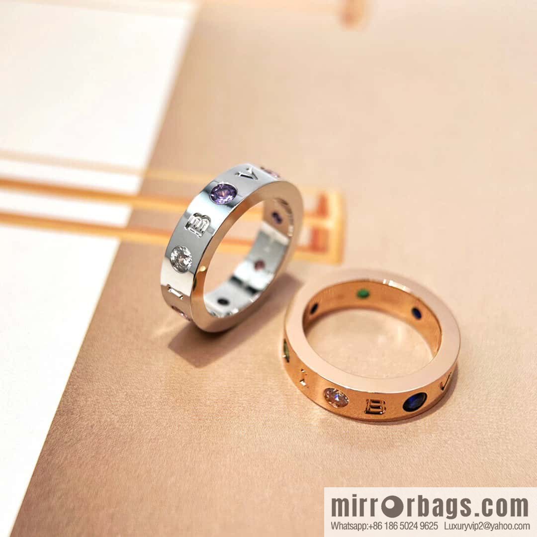 ☀BVLGARI Bulgari Diamond English Alphabet Ring ☀ Ring 5678