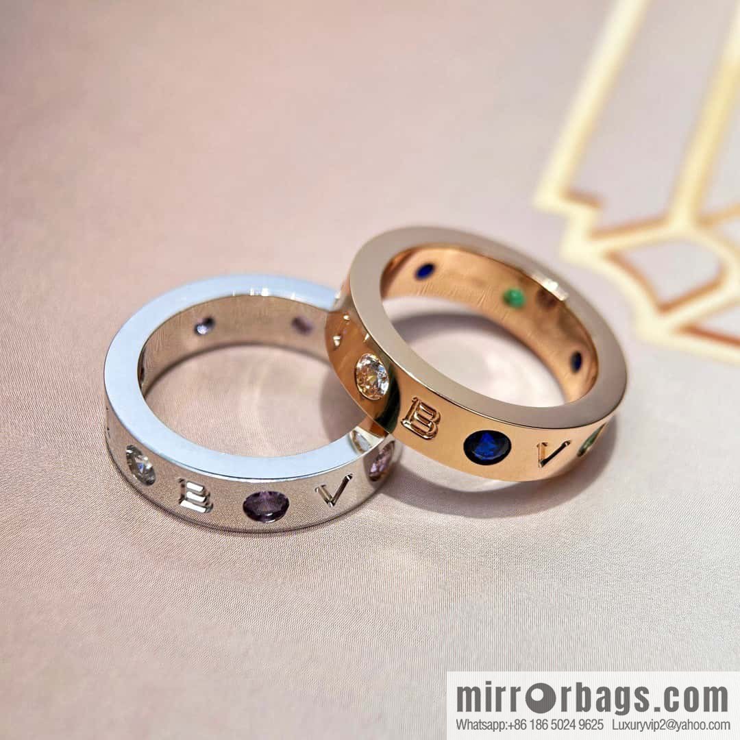 ☀BVLGARI Bulgari Diamond English Alphabet Ring ☀ Ring 5678