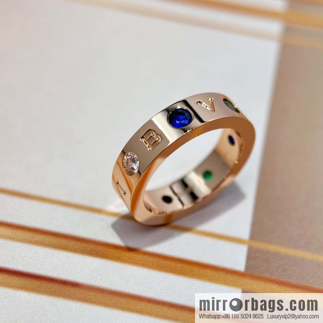 ☀BVLGARI Bulgari Diamond English Alphabet Ring ☀ Ring 5678