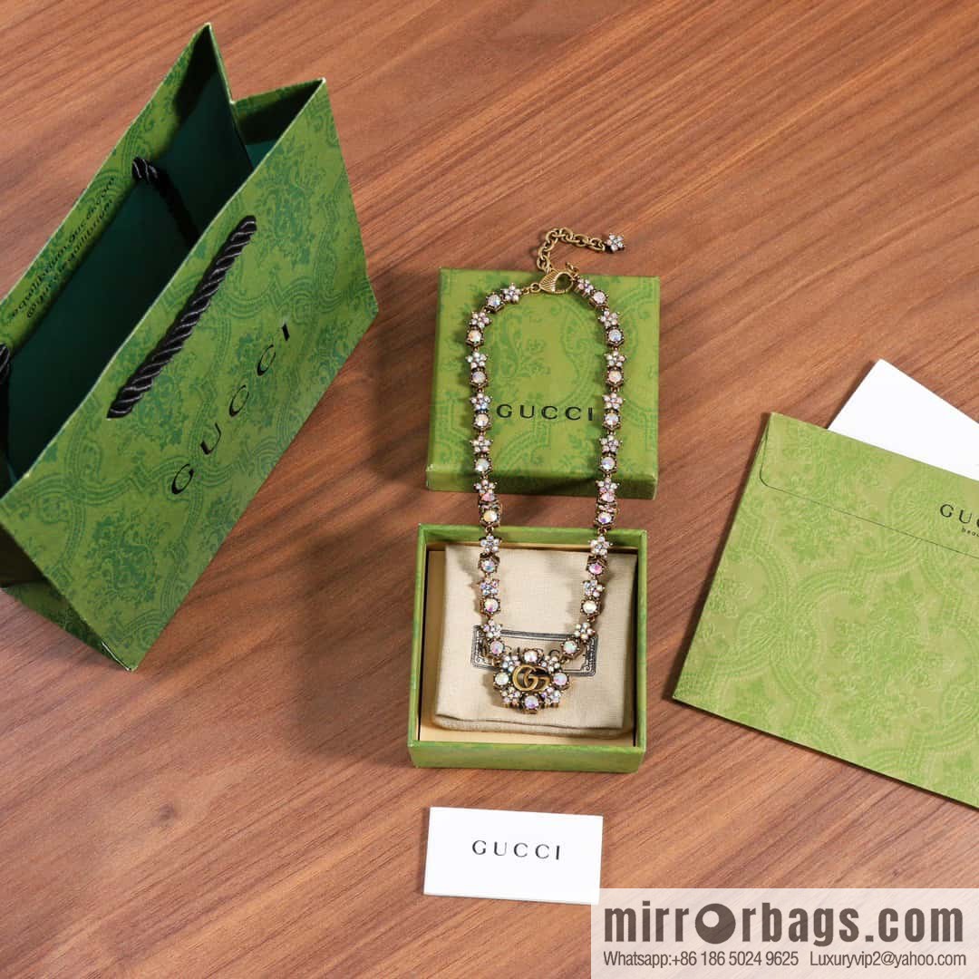 ☀️New Gucci Gucci double G full diamond necklace ☀️