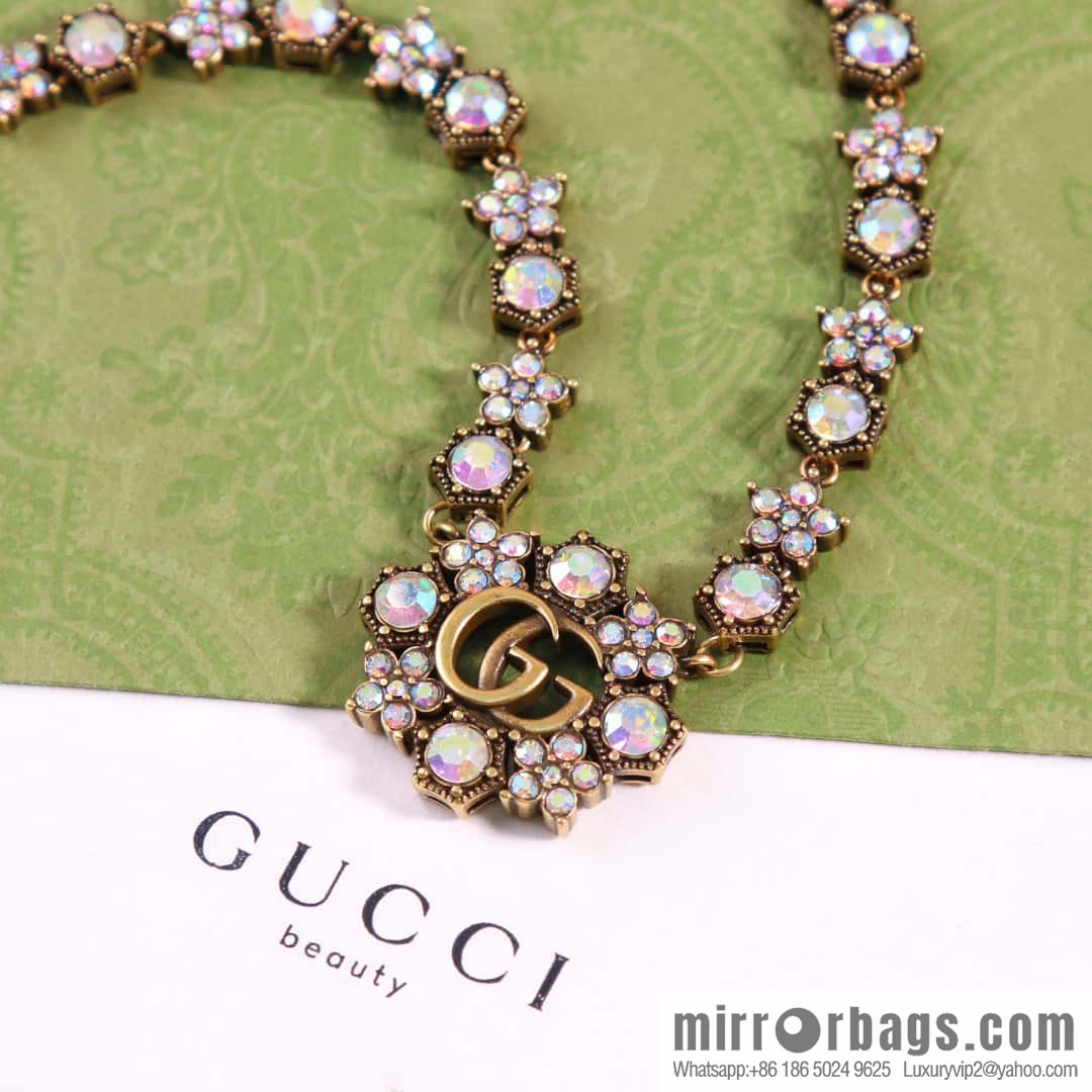 ☀️New Gucci Gucci double G full diamond necklace ☀️