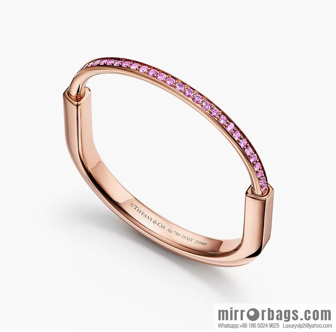 ☀️Tiffany Lock Pink Diamond Half Diamond Lock Head Bracelet Bracelet ☀️