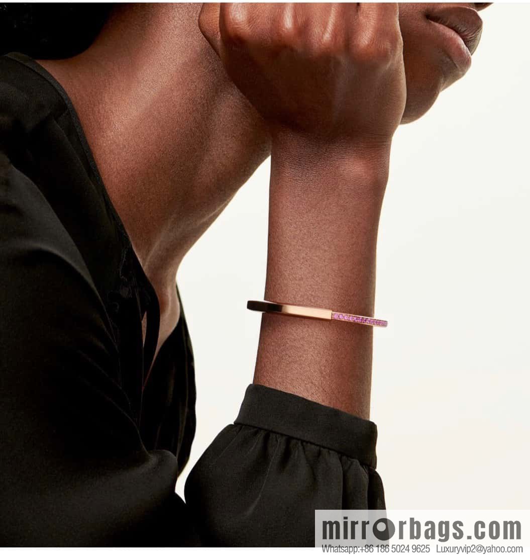 ☀️Tiffany Lock Pink Diamond Half Diamond Lock Head Bracelet Bracelet ☀️