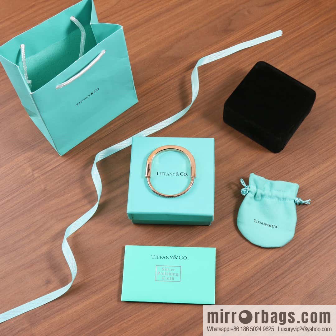 ☀️Tiffany Lock Pink Diamond Half Diamond Lock Head Bracelet Bracelet ☀️