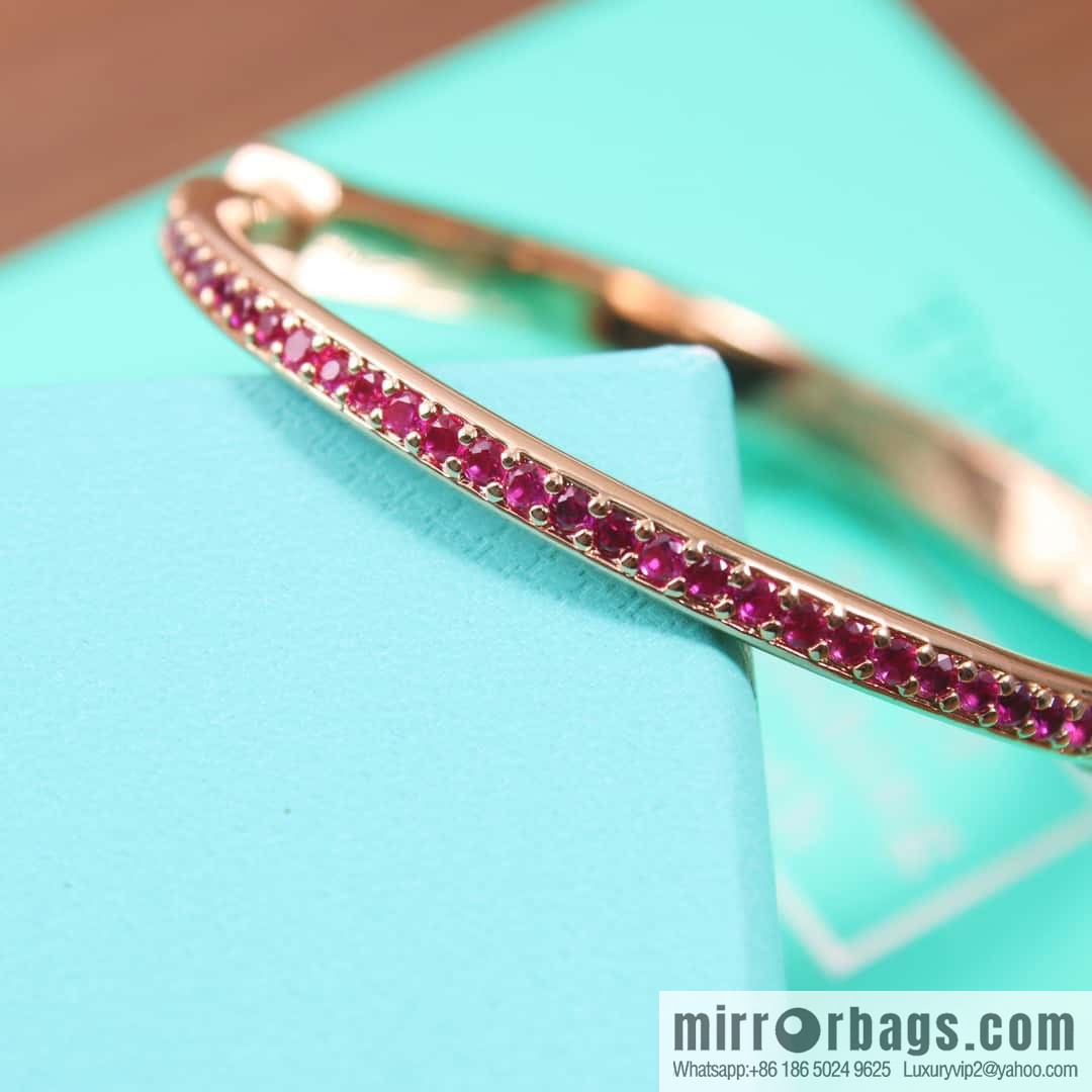 ☀️Tiffany Lock Pink Diamond Half Diamond Lock Head Bracelet Bracelet ☀️