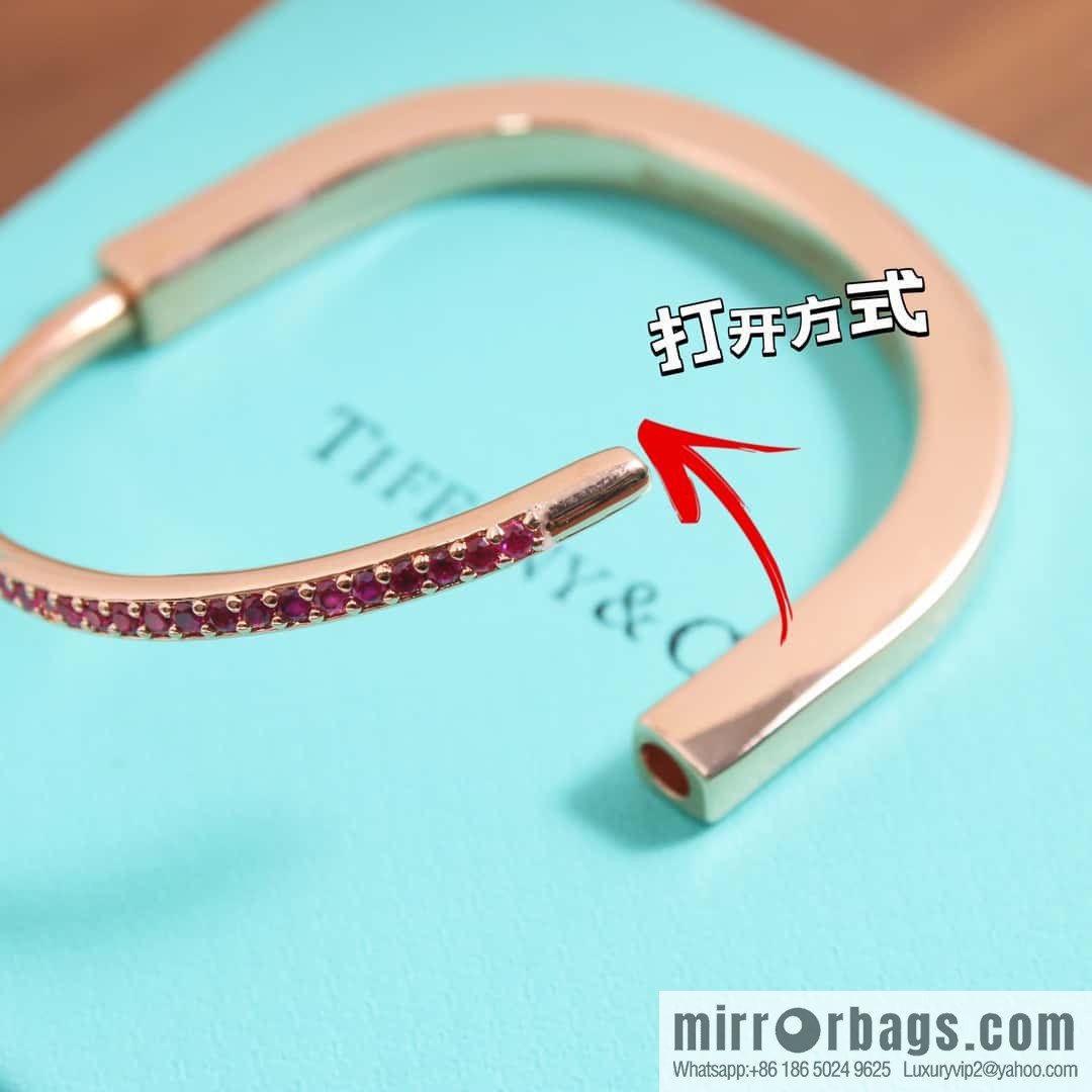 ☀️Tiffany Lock Pink Diamond Half Diamond Lock Head Bracelet Bracelet ☀️