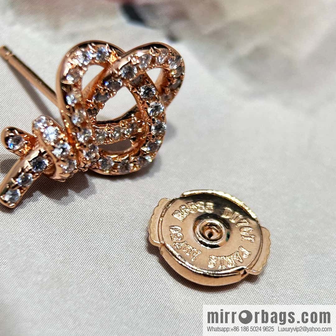 ❗️New ❗️ New ☑️ TIFFANY & Co. Woven full diamond key stud earrings