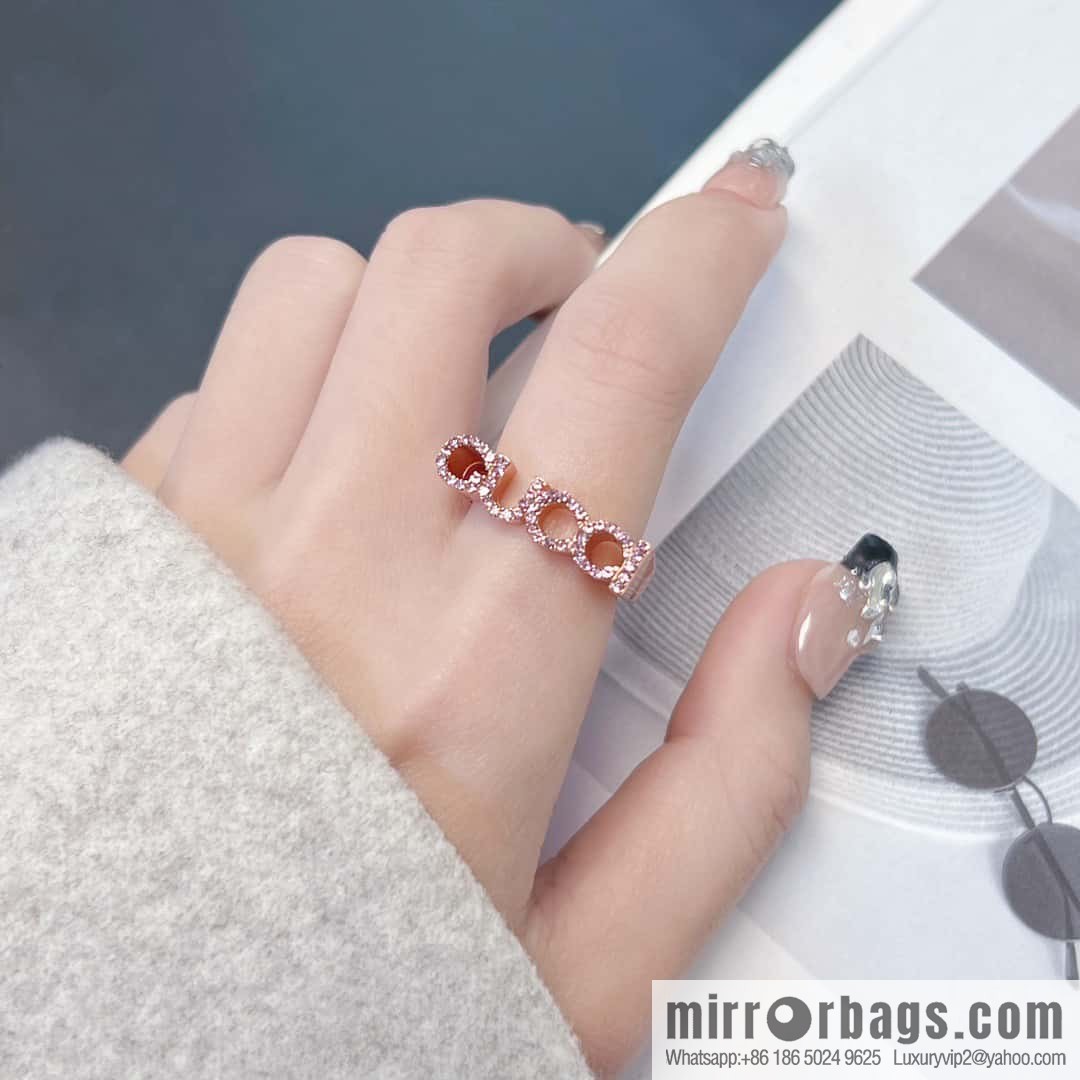 ❗️New ❗️ ☀ original order ☀ new Gucci Gucci full diamond pink diamond letter ring ☀