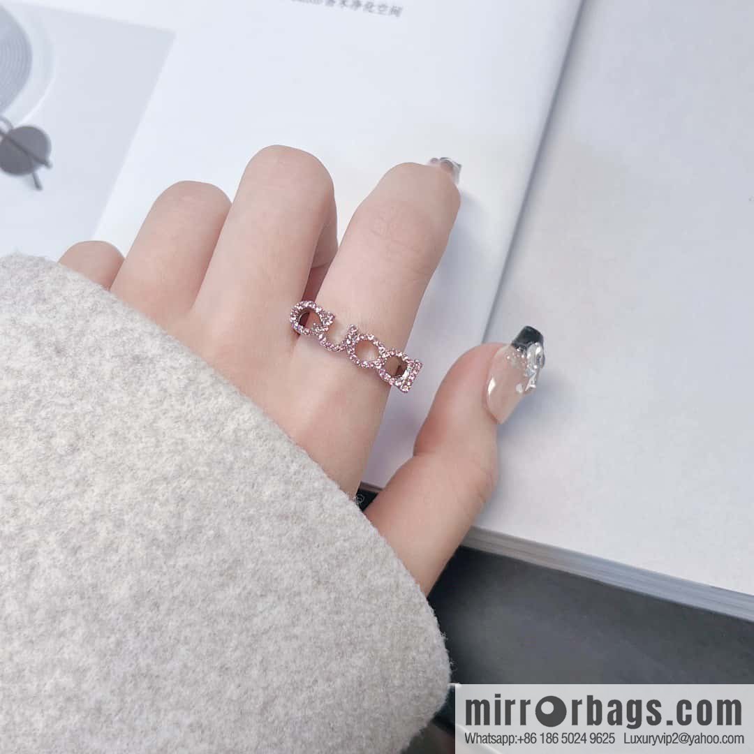 ❗️New ❗️ ☀ original order ☀ new Gucci Gucci full diamond pink diamond letter ring ☀