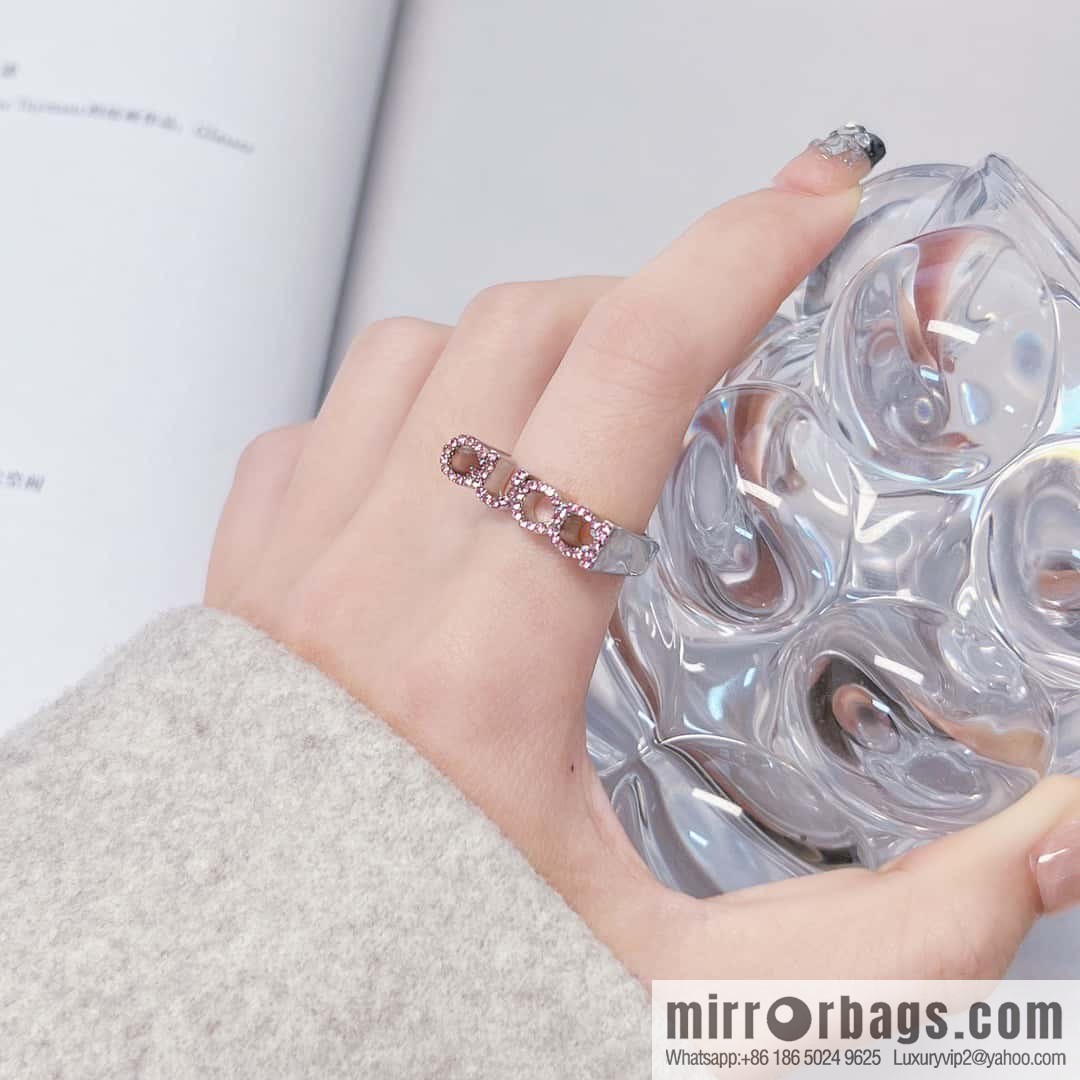❗️New ❗️ ☀ original order ☀ new Gucci Gucci full diamond pink diamond letter ring ☀