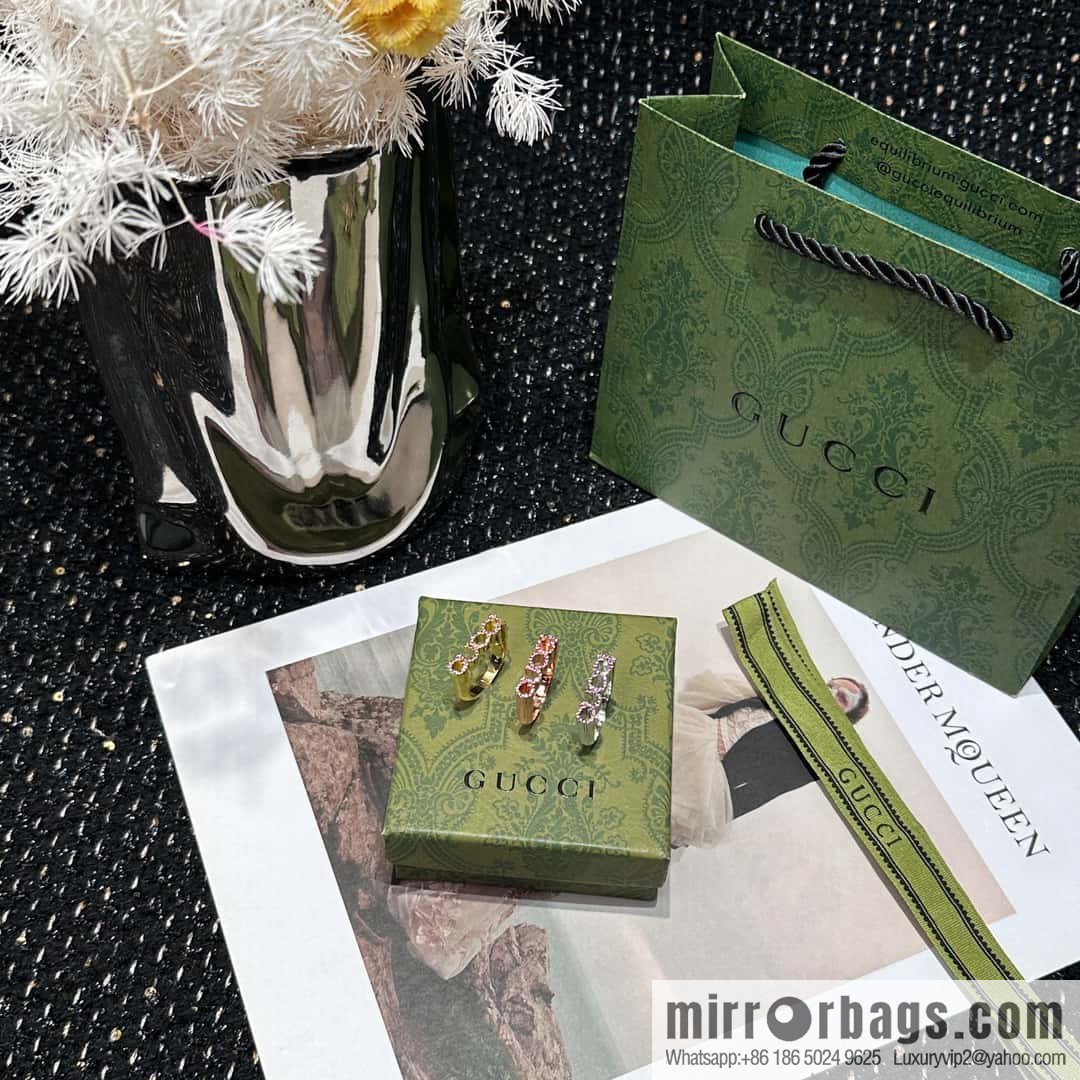 ❗️New ❗️ ☀ original order ☀ new Gucci Gucci full diamond pink diamond letter ring ☀