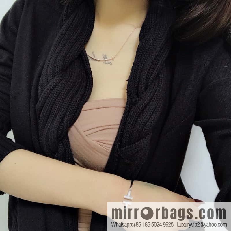 Tiffany & Co ☀️ with Diamonds, Classic T-Series, Double T-Bracelet in Silver Rose Gold with Diamonds ☀️