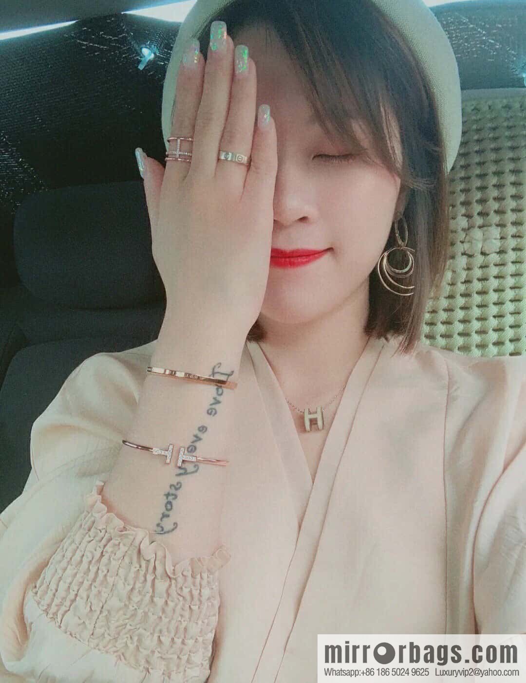 Tiffany & Co ☀️ with Diamonds, Classic T-Series, Double T-Bracelet in Silver Rose Gold with Diamonds ☀️