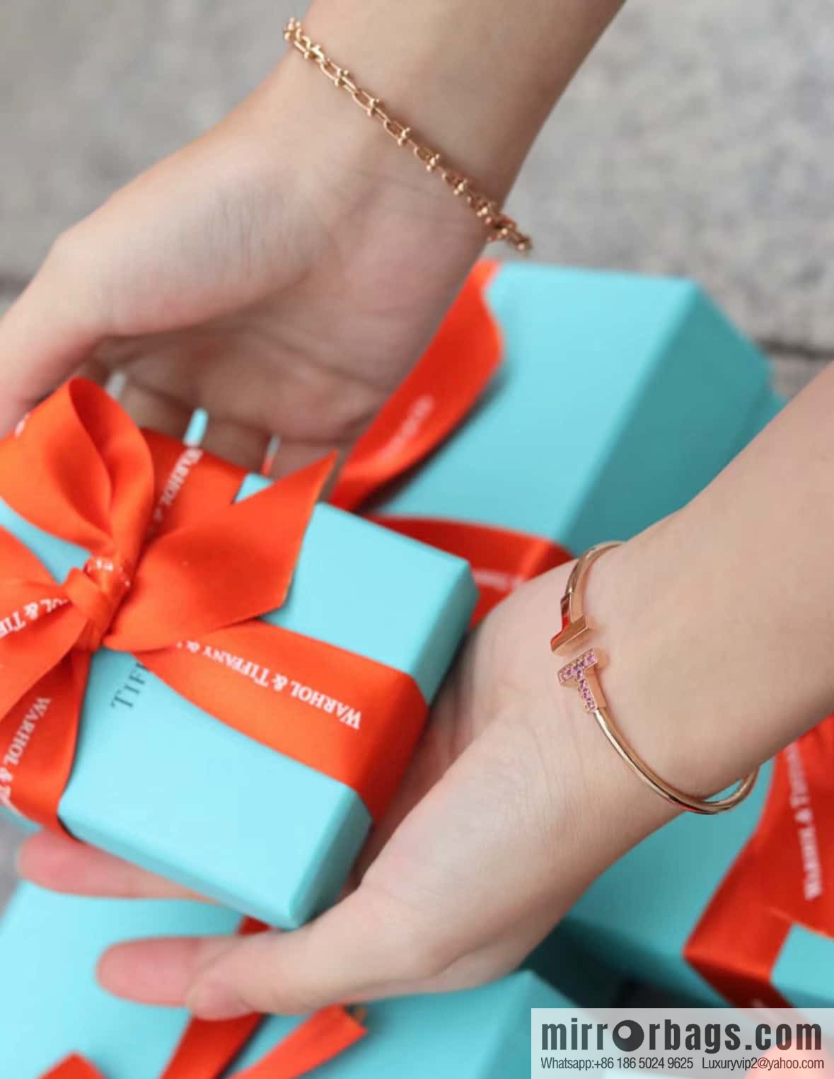 Pink Diamond ☀️ Tiffany & co, Classic T Series, Turquoise Rose Gold Double T Bracelet with Diamonds ☀️