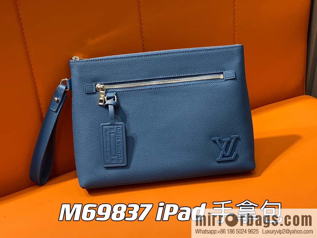 [Premium‑quality] M69837 dark blue, full leather clutch bag series iPad clutch bag M81375 military green M69837 black M69837 gray M82270 blue