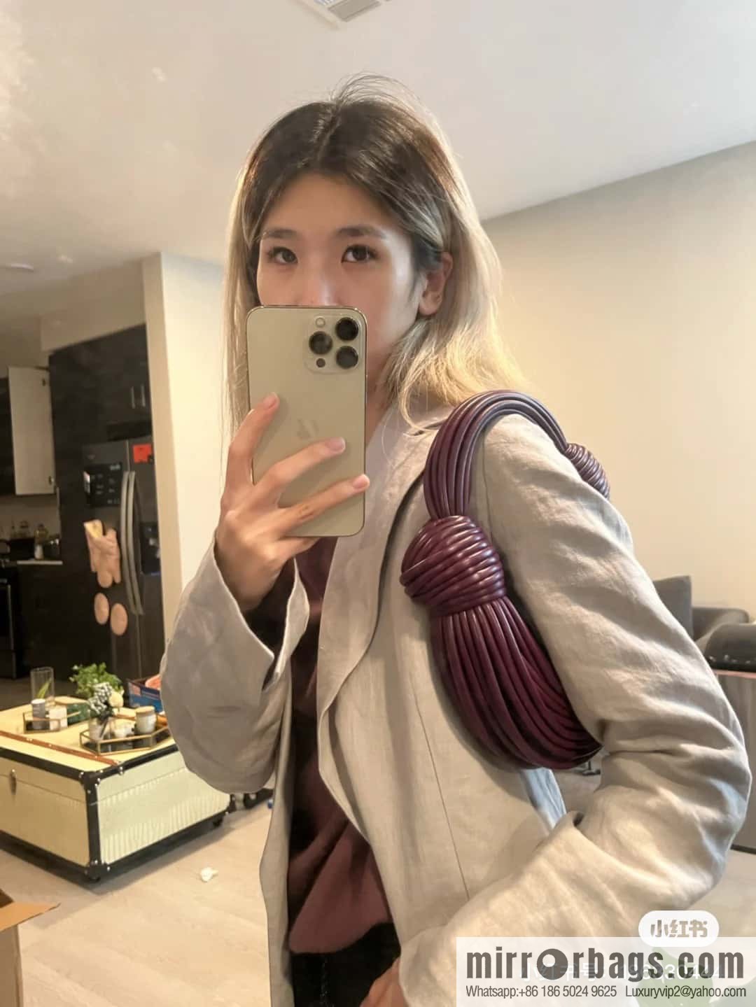 Bottega Veneta, model 680934 autumn and winter new Jodie ramen clutch bag number: 80803 #grape purple