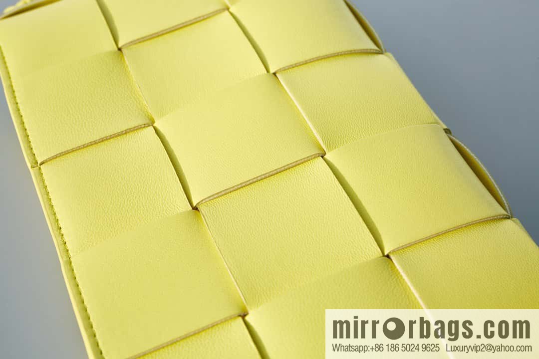 #BV 2023 Cassette Ribbon Underarm Bag, Model: 730543 Model 80846 Jelly Yellow