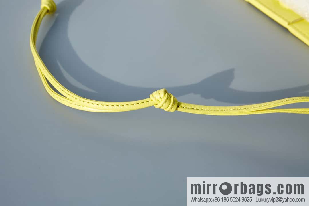 #BV 2023 Cassette Ribbon Underarm Bag, Model: 730543 Model 80846 Jelly Yellow