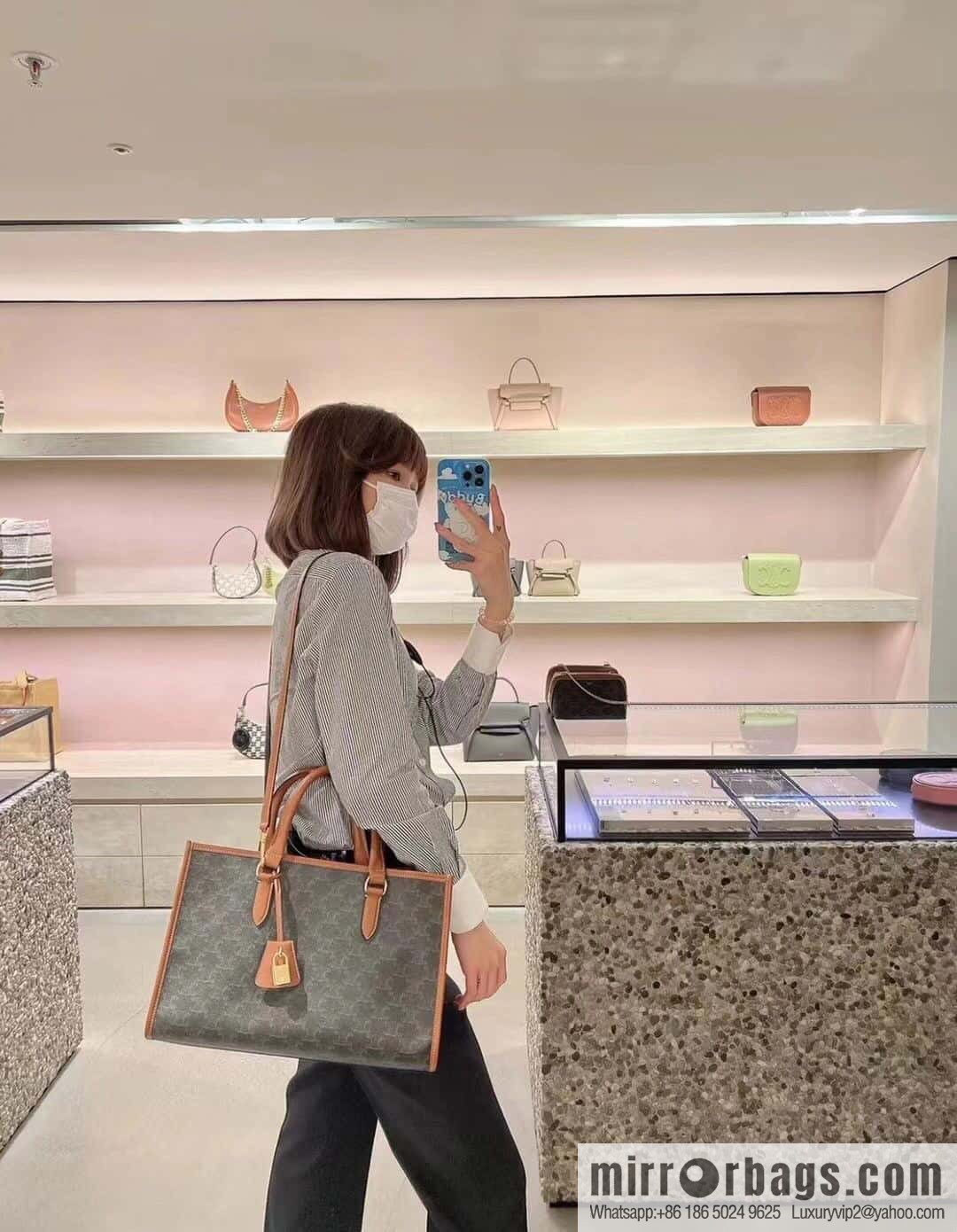 [Premium quality, all-steel hardware 】 𝗖𝗘𝗟𝗜𝗡𝗘 | horizontal tote small, model: 199742