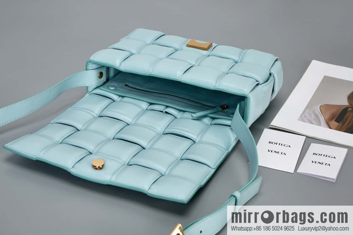 Bottega Veneta Padded Cassette Bag Model; 591970 BV Cassette Pillow Bag, Teal Blue