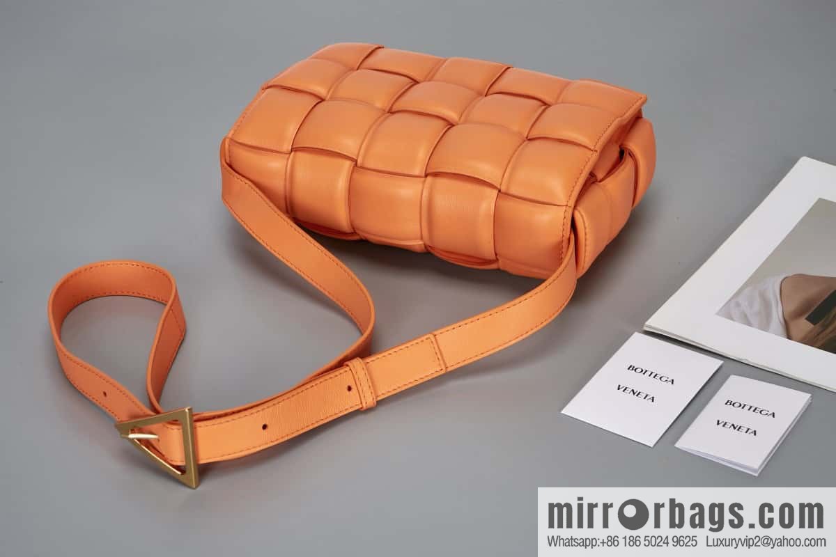 Bottega Veneta Padded Cassette Bag Model; 591970 BV Cassette Pillow Bag, Orange Orange