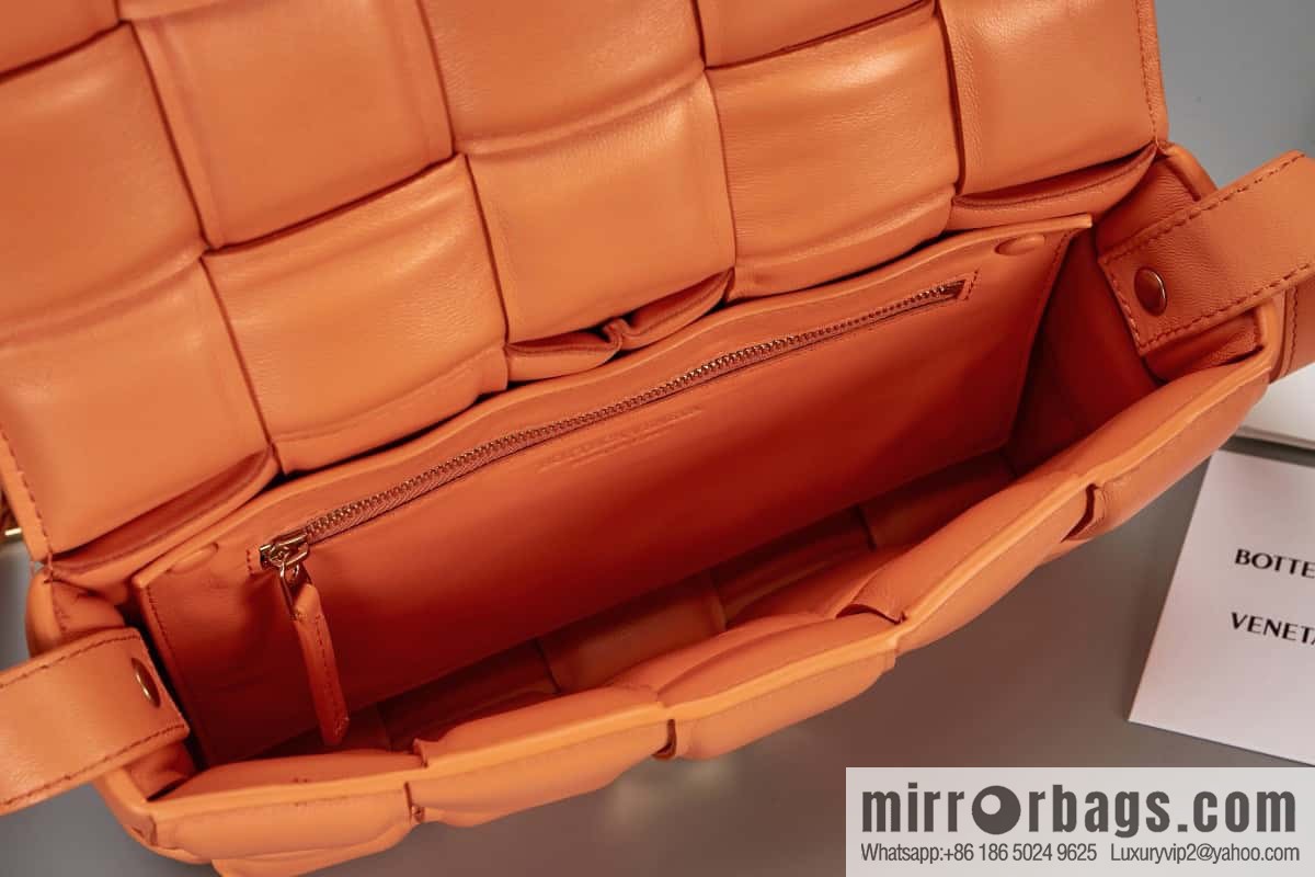Bottega Veneta Padded Cassette Bag Model; 591970 BV Cassette Pillow Bag, Orange Orange