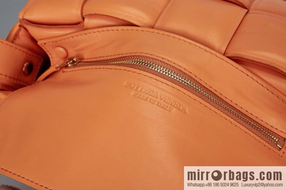 Bottega Veneta Padded Cassette Bag Model; 591970 BV Cassette Pillow Bag, Orange Orange
