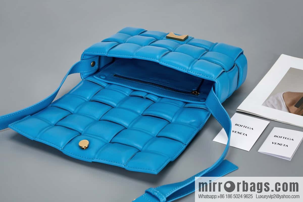 Bottega Veneta Padded Cassette Bag Model; 591970 BV Cassette Pillow Bag, Pool Blue