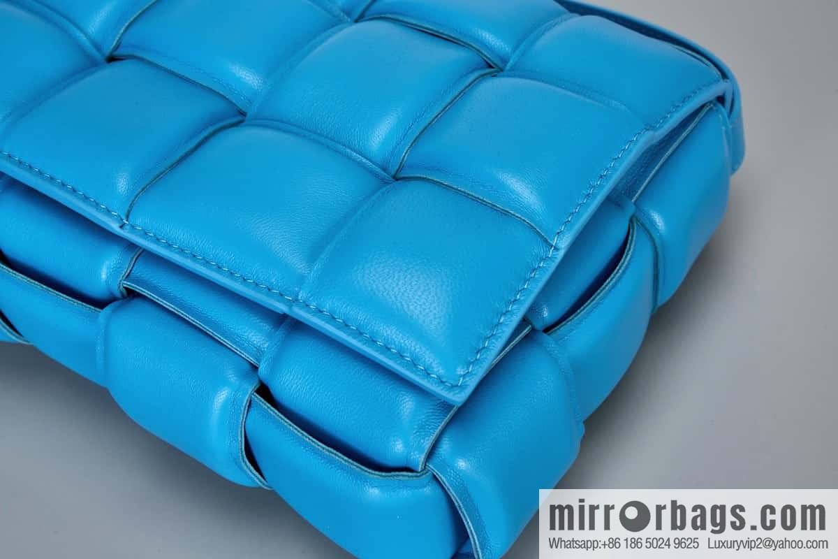 Bottega Veneta Padded Cassette Bag Model; 591970 BV Cassette Pillow Bag, Pool Blue
