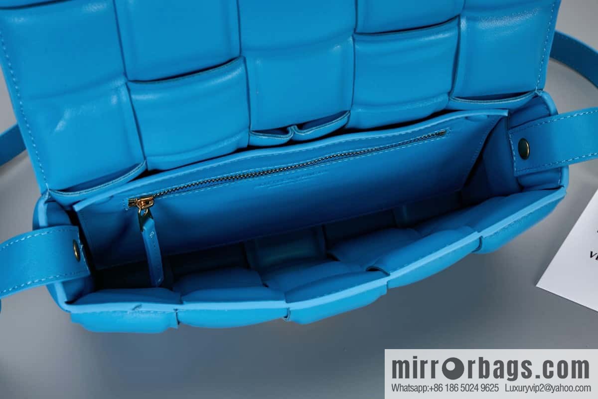 Bottega Veneta Padded Cassette Bag Model; 591970 BV Cassette Pillow Bag, Pool Blue