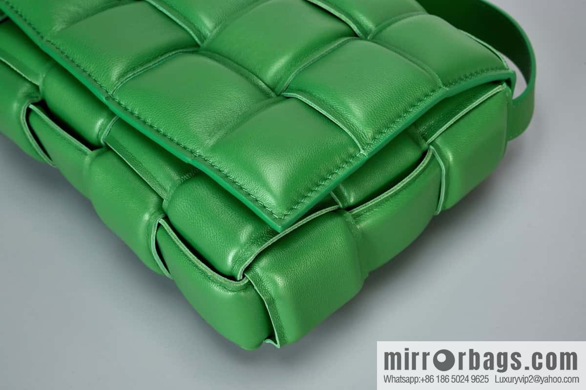 Bottega Veneta Padded Cassette Bag Model; 591970 BV Cassette Pillow Bag, Grass Green Gold Buckle