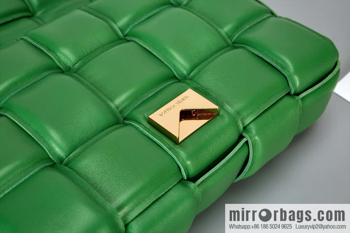 Bottega Veneta Padded Cassette Bag Model; 591970 BV Cassette Pillow Bag, Grass Green Gold Buckle