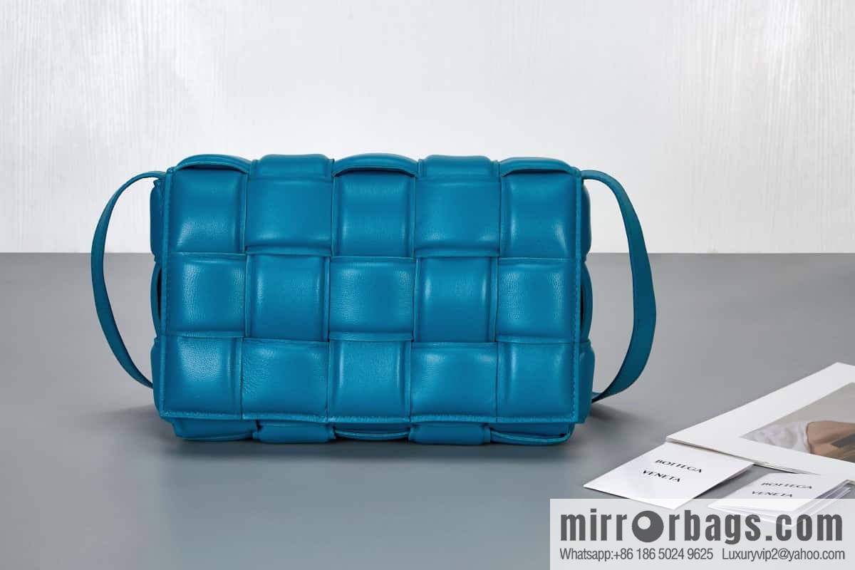 Bottega Veneta Padded Cassette Bag Model; 591970 BV Cassette Pillow Bag, Shining Blue