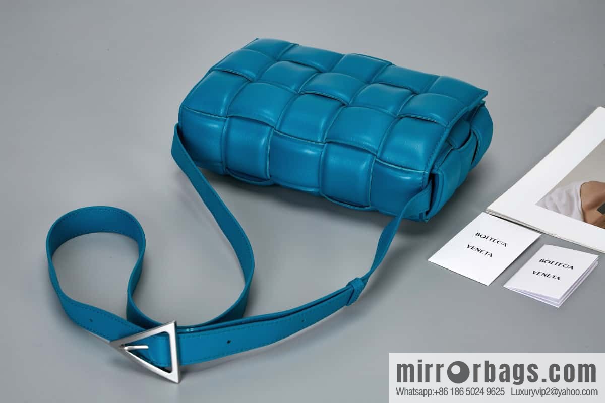 Bottega Veneta Padded Cassette Bag Model; 591970 BV Cassette Pillow Bag, Shining Blue