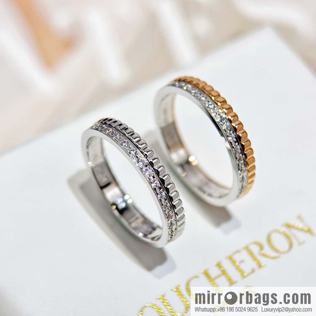 ❗New ❗️ BOUCHERON/Boucheron QUATRE RADIANT Series Ring Single Row Diamond Ring ☀️ US Size 678