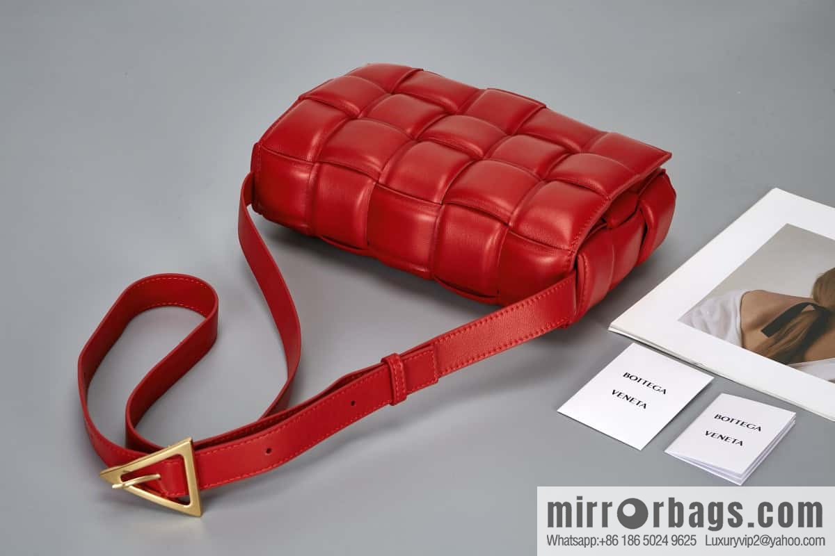 Bottega Veneta Padded Cassette Bag Model; 591970 BV Cassette Pillow Bag, Queen Red