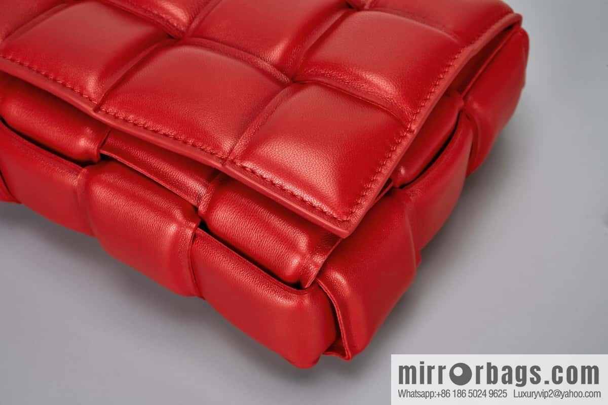 Bottega Veneta Padded Cassette Bag Model; 591970 BV Cassette Pillow Bag, Queen Red